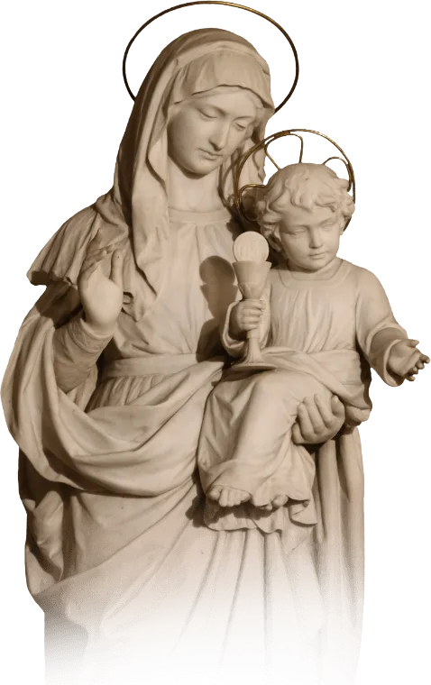 Our Lady with the Child Jesus holding a chalice